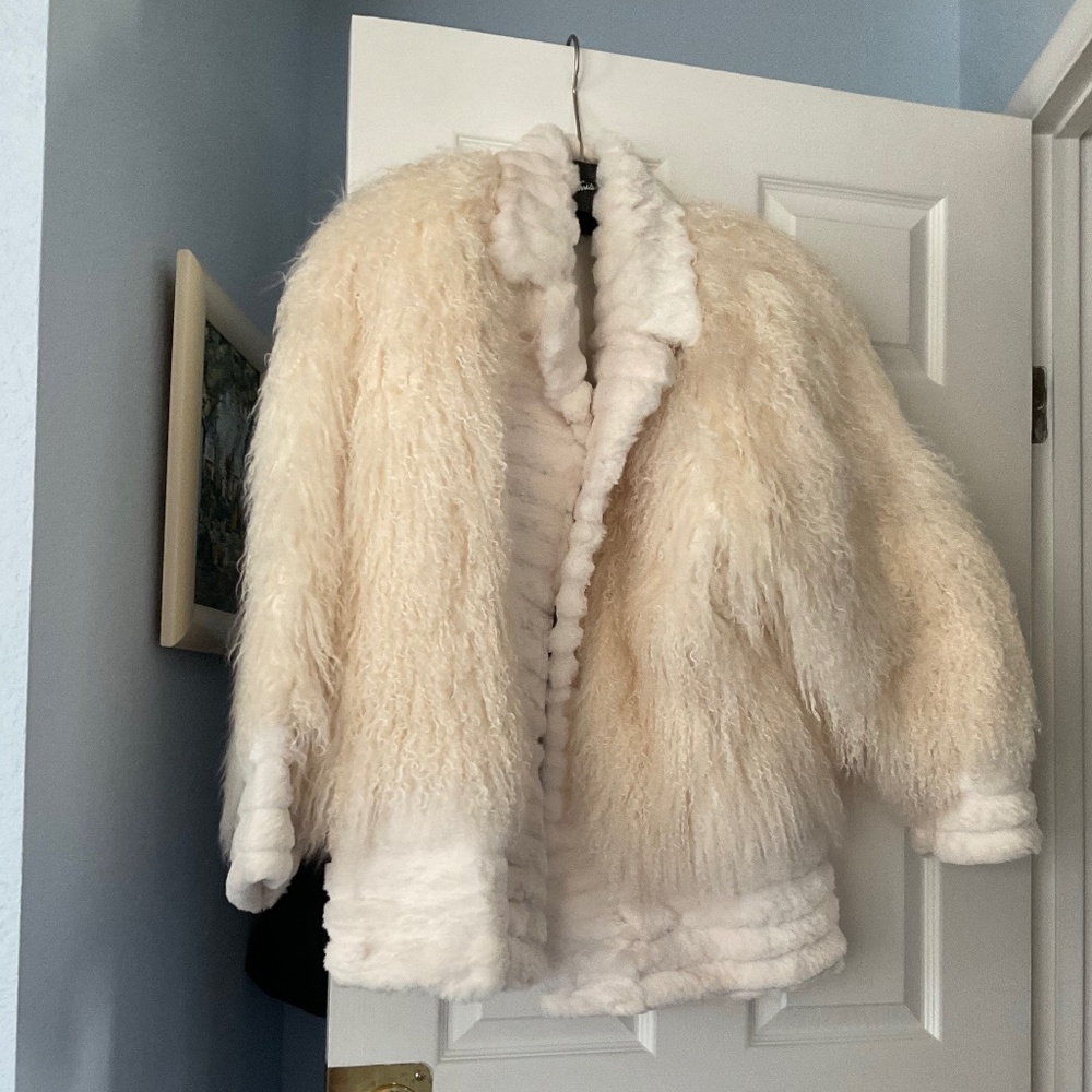 Tibetan lamb and rabbit fur coat